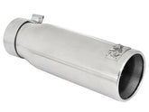 aFe MACH Force-XP 304 SS Sing Wall Pol Exh Tip Univ Exit مدخل 3 بوصة × مخرج 4 بوصة × طول 12 بوصة - مشبك